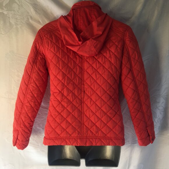 Tommy Hilfiger Jacket Girls 10 /12 Orange Quilted Coat LIght Winter or Spring - Picture 10 of 16